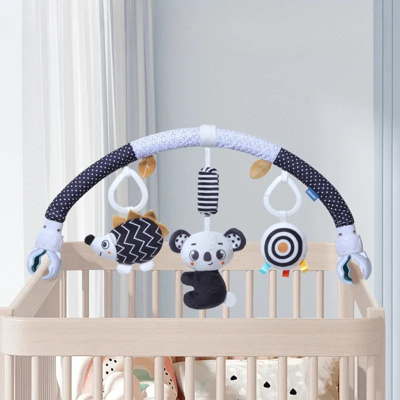 Kleinkind Baby Kinderwagen Bogen Spielzeug – Sensorisches Aktivitäts-Spielzeug zum Aufhängen für Autositz