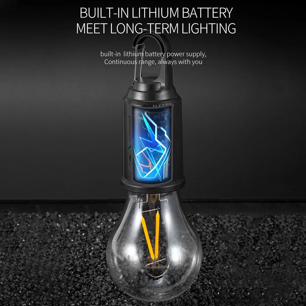 Camping LED Lampe mit USB-Aufladung – Tragbare Outdoor-Laterne mit Haken und hoher Helligkeit