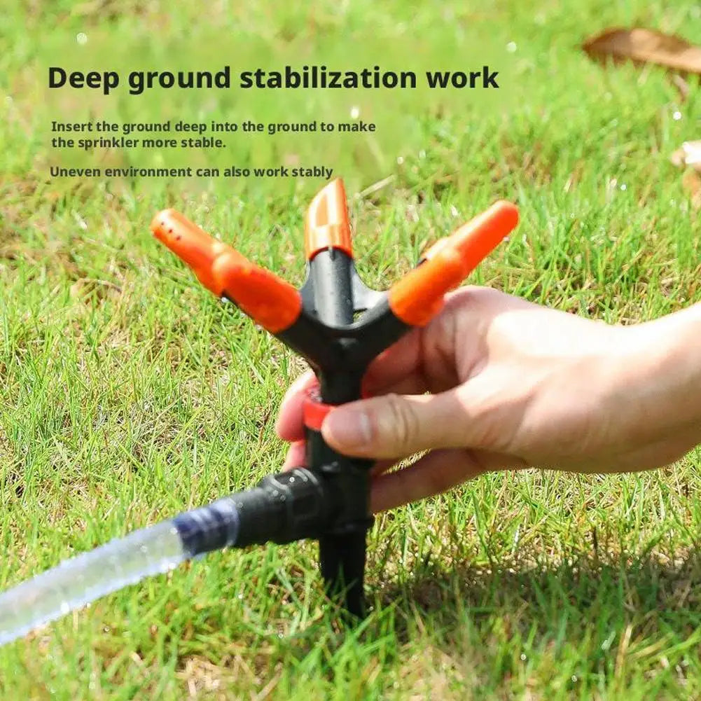 360° Automatischer Gartensprinkler mit Edelstahl-Bewässerungsschlauch – 75 Fuß – Rotierender Rasensprenger