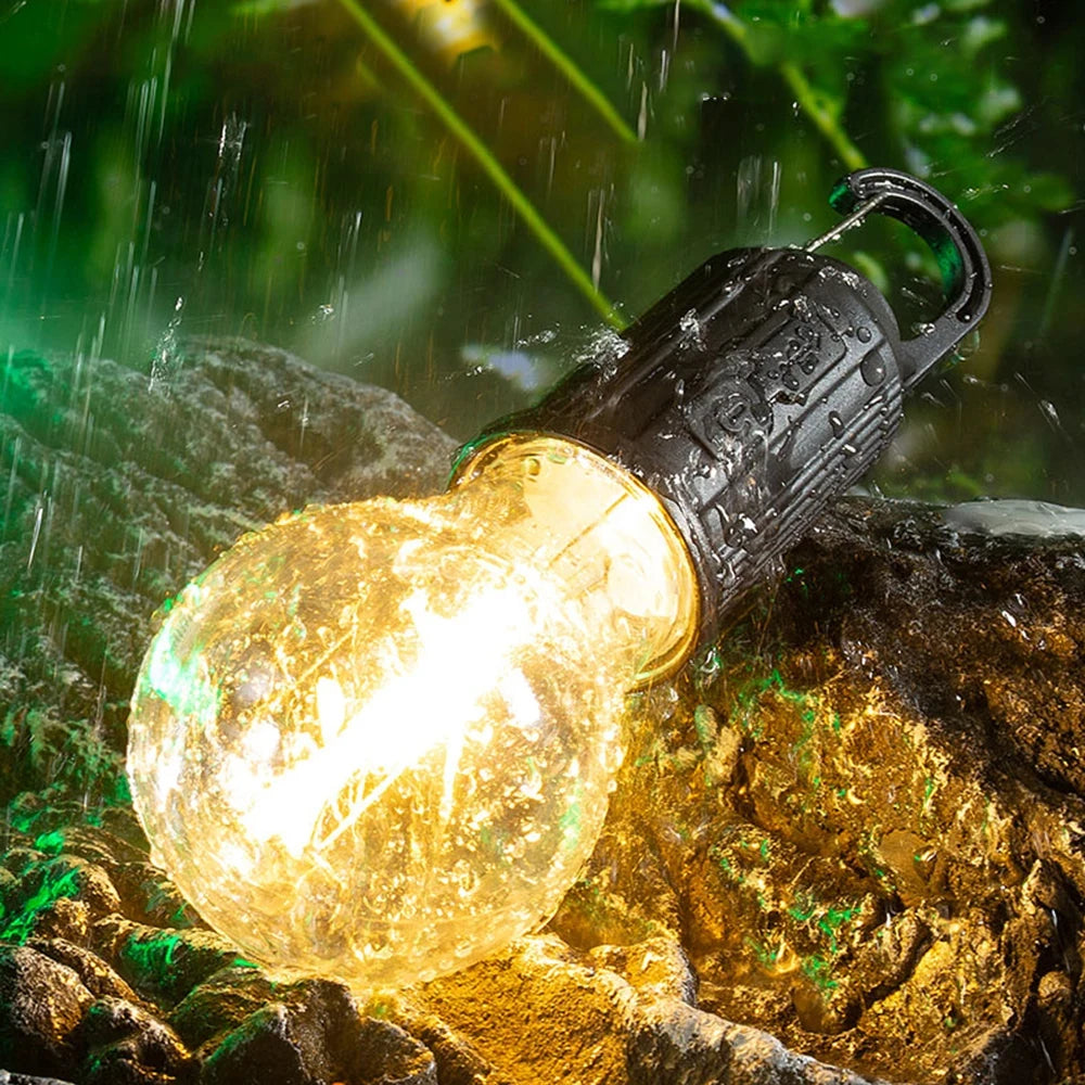 Camping LED Lampe mit USB-Aufladung – Tragbare Outdoor-Laterne mit Haken und hoher Helligkeit