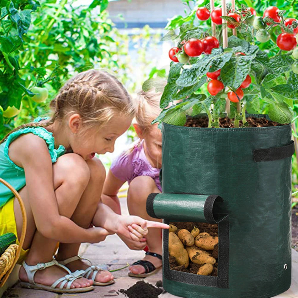Gallonen Pflanzenwachstumsbeutel mit Griff – Robuster PE-Gemüsebeutel für Kartoffeln, Zwiebeln & Gartenpflanzen