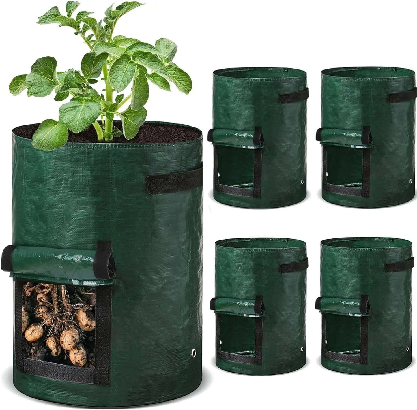 Gallonen Pflanzenwachstumsbeutel mit Griff – Robuster PE-Gemüsebeutel für Kartoffeln, Zwiebeln & Gartenpflanzen