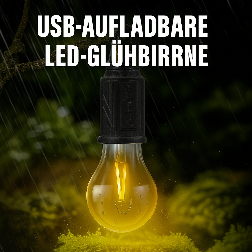 Camping LED Lampe mit USB-Aufladung – Tragbare Outdoor-Laterne mit Haken und hoher Helligkeit