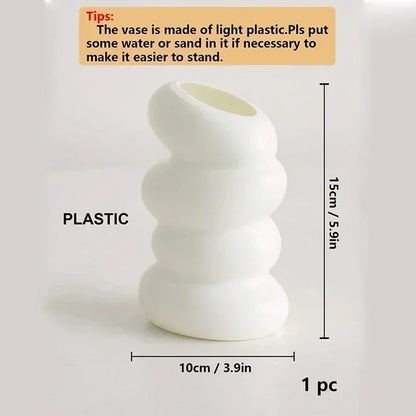 Nordische Spiralvase aus Kunststoff – Stilvolle Blumenvase für Wohnzimmer, Küche  Schlafzimmer