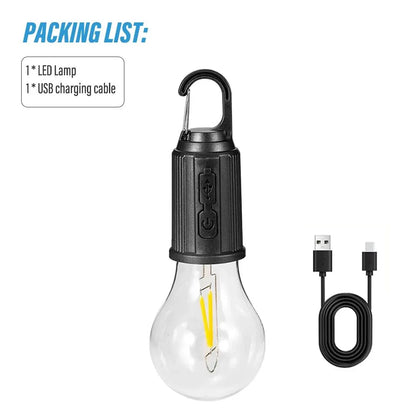 Camping LED Lampe mit USB-Aufladung  – Tragbare Outdoor-Laterne mit Haken und hoher Helligkeit