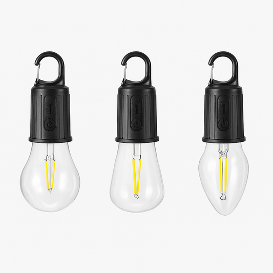 Camping LED Lampe mit USB-Aufladung  – Tragbare Outdoor-Laterne mit Haken und hoher Helligkeit